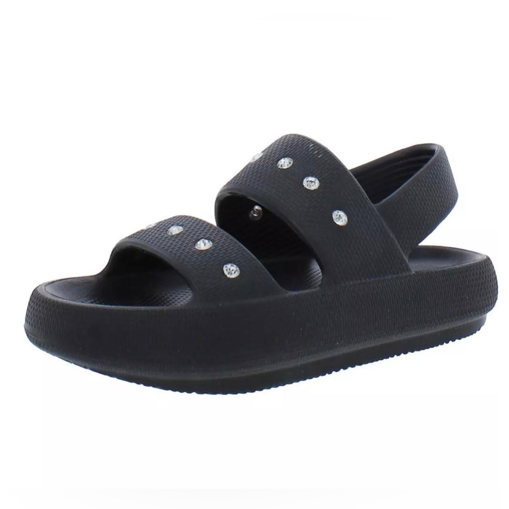 Kenneth Cole Mello EVA Jewel Slingback Flat Sandal in Black - NWT